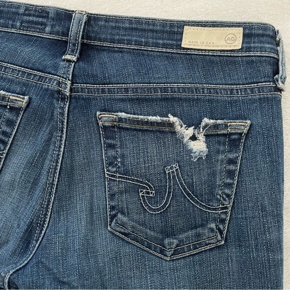 Ag Adriano Goldschmied Y2K Stevie Ankle Slim Straight Distressed Jeans Size 27 - Picture 8 of 10